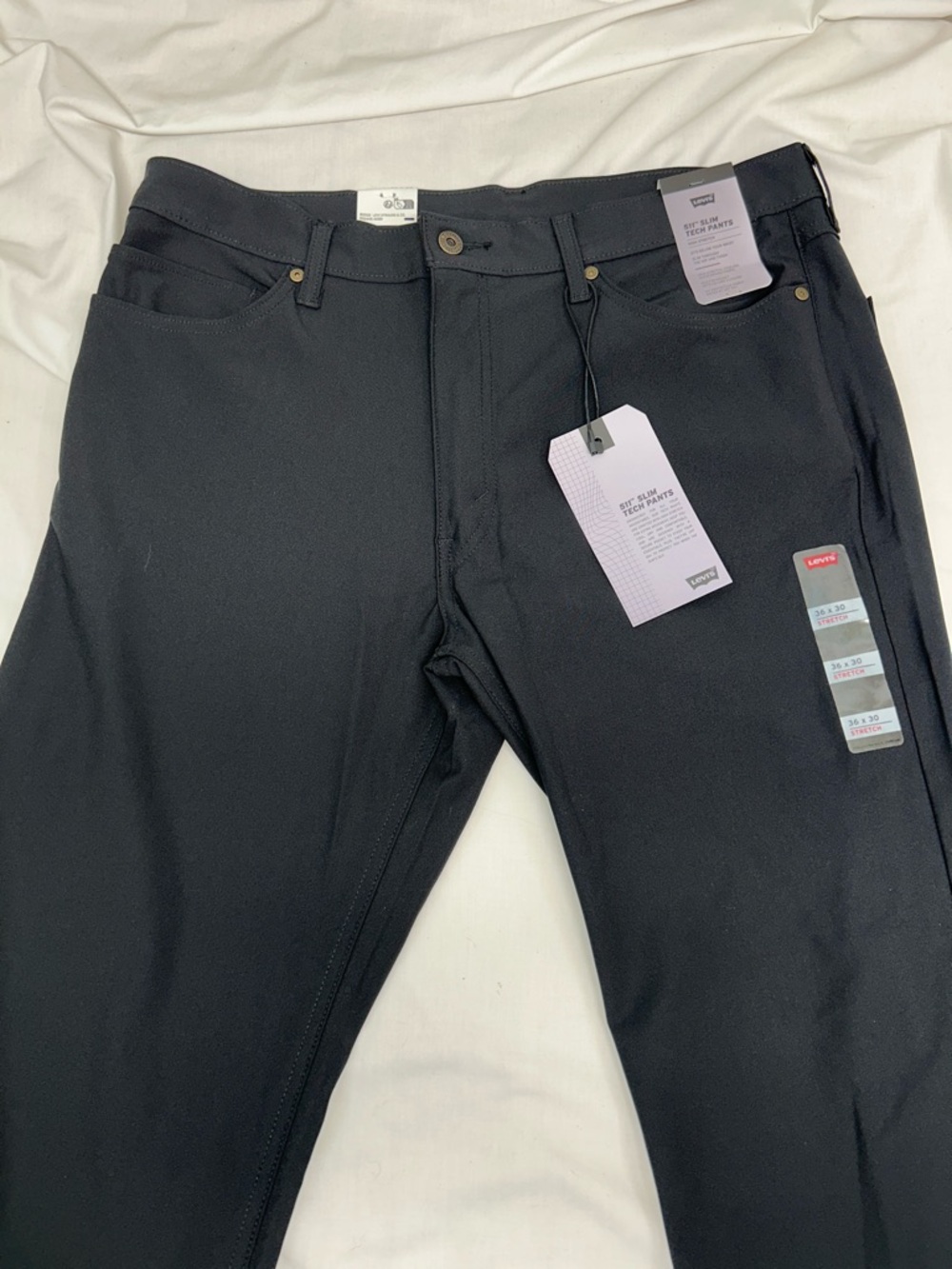 Levi's 511 Slim Tech High Stretch Black Straight-Leg Pants Size 36 - Picture 4 of 14